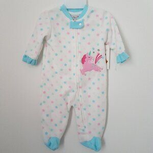 Rene Rofe Baby 0-3 Months Girls White/Turquoise One Pc Outfit - NWT